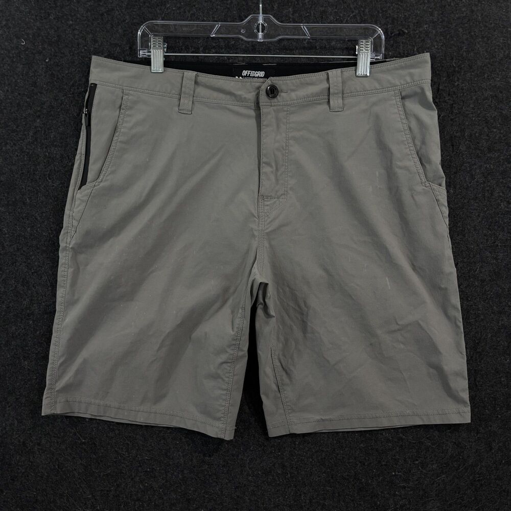 Off The Grid Over N Out Shorts Men's 38 Gray Stretch Chino 9" Quick Dry Outdoor